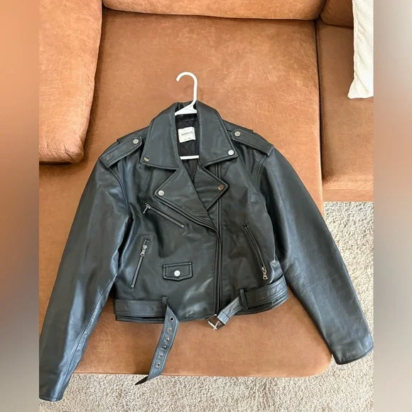 House of CB ‘Lumia’ Black Leather Jacket size Medium - Picture 9 of 17